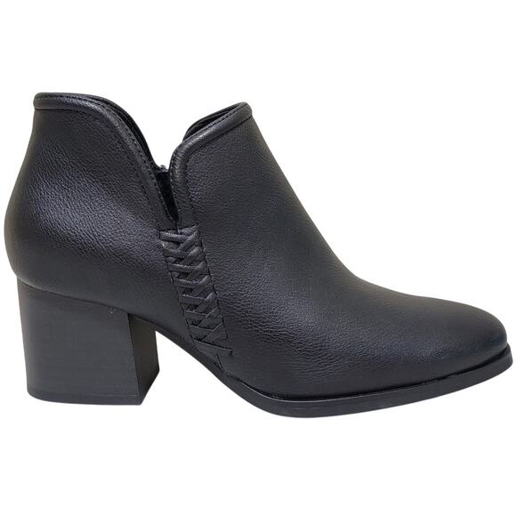 Baretraps Women Tristen V Cut Ankle Booties Size US 6M Black Faux Leather - Picture 2 of 5